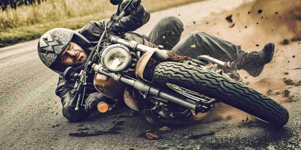 motorcycle accident on California road